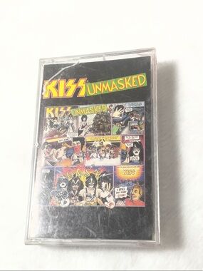 Kiss Unmasked Cassette Tape — Black with Yellow and Green Logo